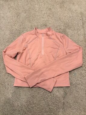Half-Zip Long-Sleeve Performance Top - Blush Pink